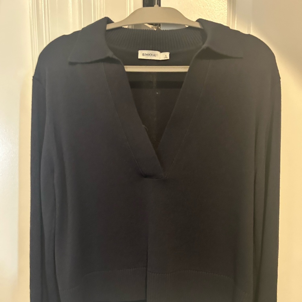 Jonathan Simkhai 2 Pc Polo Top and Pant in Navy (Medium Top and Small Pant)